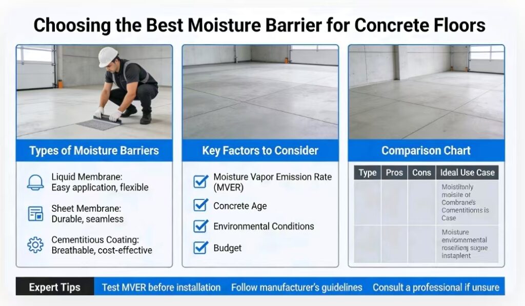 Moisture barrier for concrete floor protection Moisture barrier for concrete floor protection